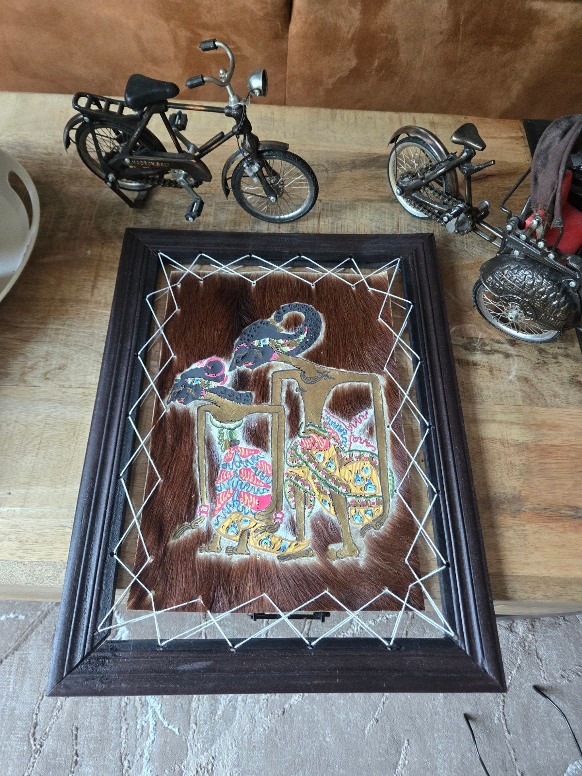 Decoratieve Fotolijst uit Indonesië - 43x34 cm., Wanddecoratie, Bruin, Ingelijst, Indonesië