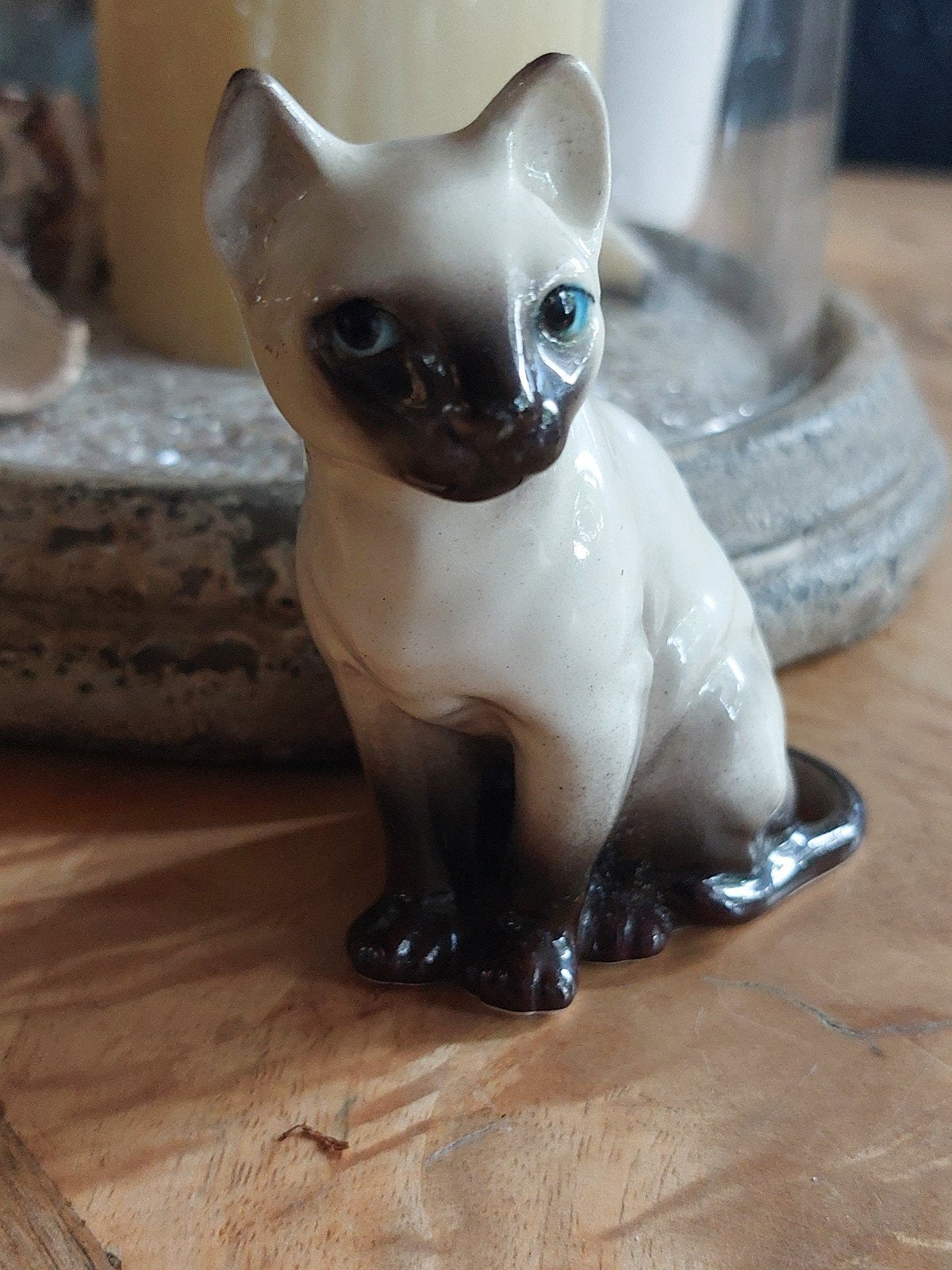 Vintage Siamees Kat Beeldje, Ophalen of Verzenden, Gebruikt, Hond of Kat, Beeldje of Figuurtje