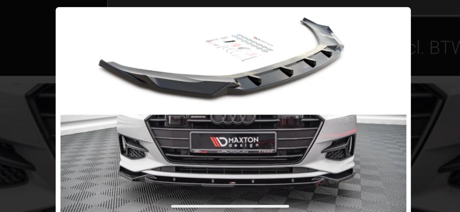Audi A7 S7 vanaf 2018 fronlip Maxton nieuw high gloss black, Ophalen, Achterklep, Voor, Nieuw