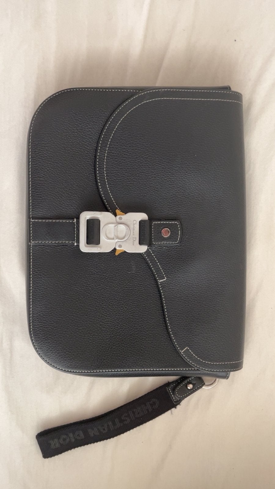 Dior Saddle Bag A5 Zwart Kalfsleer met Oblique - Origineel, Overige merken, Zwart, Ophalen of Verzenden, Zo goed als nieuw