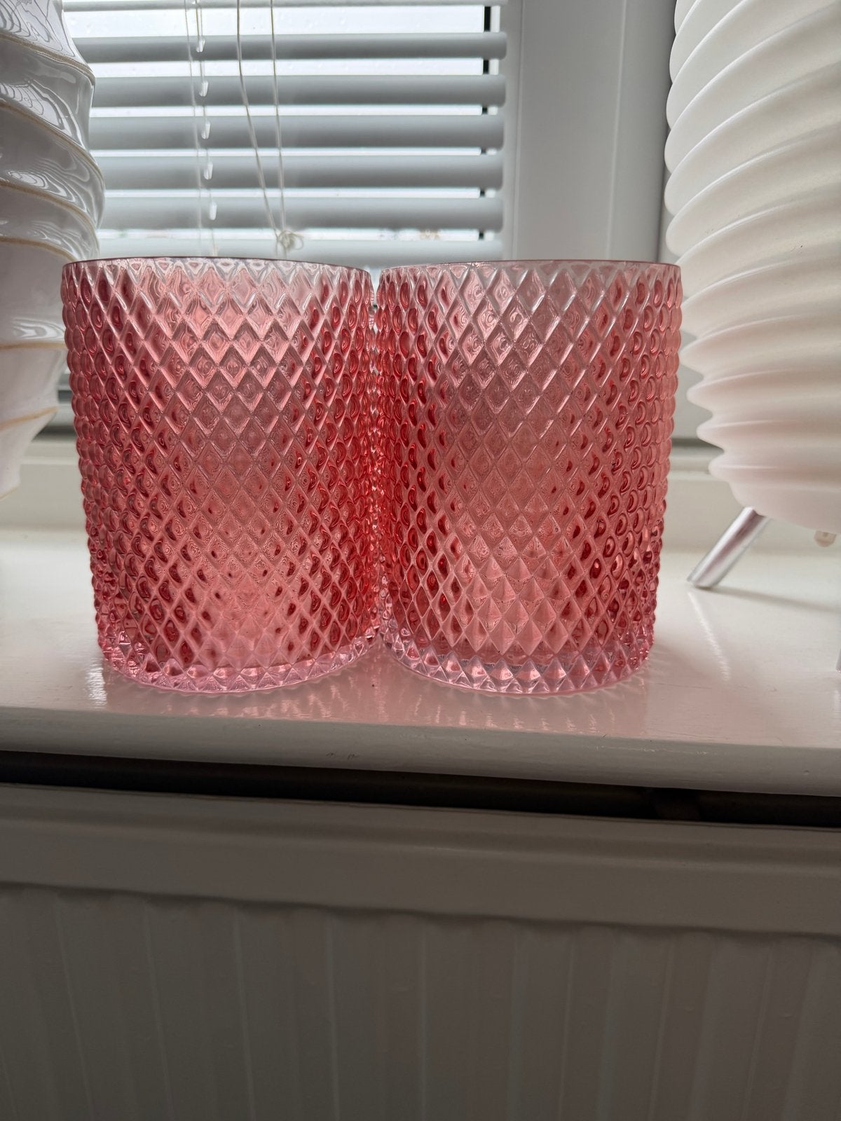 Roze windlichten - set van 2, Ophalen, Windlicht, Roze, Glas