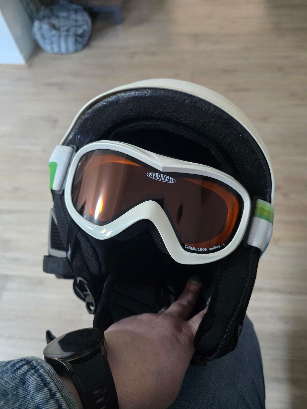 skihelm en bril., Ophalen of Verzenden, Zo goed als nieuw, Pak