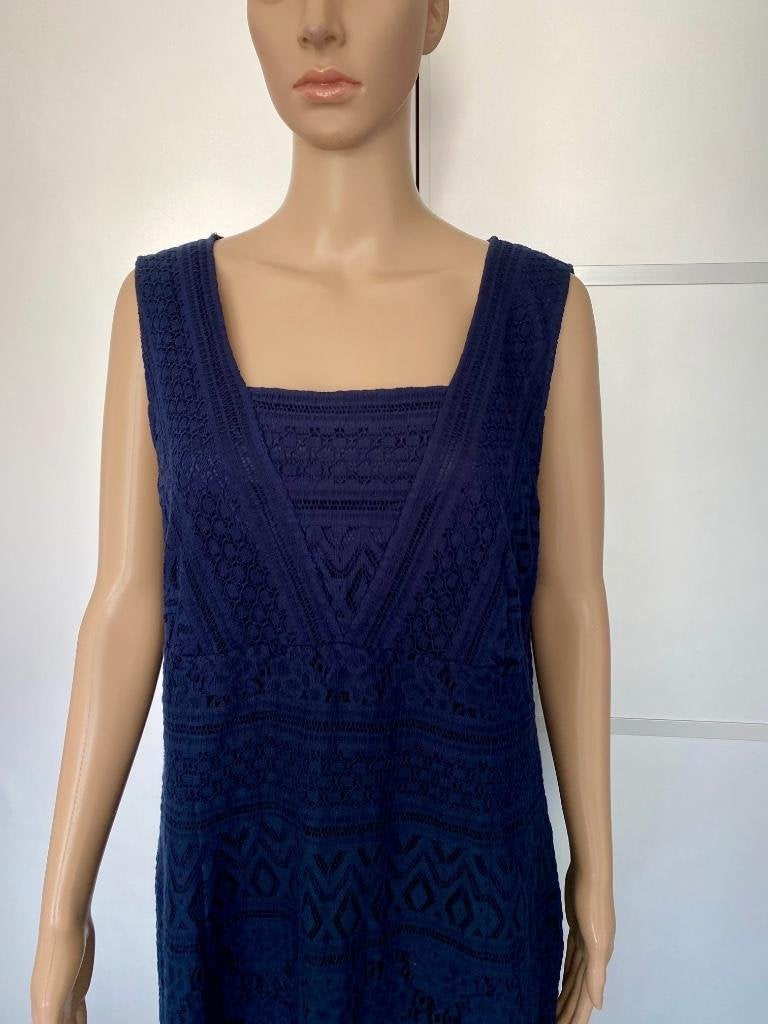 H669 Claudia Strater maat 44=L jurk jurkje kant donker-blauw, Blauw, Maat 42/44 (L), Ophalen of Verzenden, Zo goed als nieuw