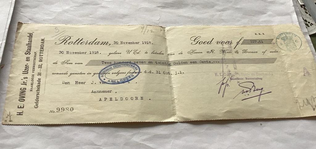 Rotterdam HE Oving Jr Ijzer en Staalhandel oude rek 12x31, Ophalen of Verzenden, Zo goed als nieuw, Overige typen