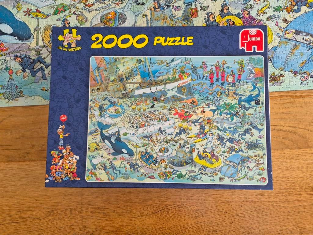 Jan van Haasteren puzzel 2000 stukjes Pret Onder Water, Hobby en Vrije tijd, Denksport en Puzzels, Ophalen, Meer dan 1500 stukjes
