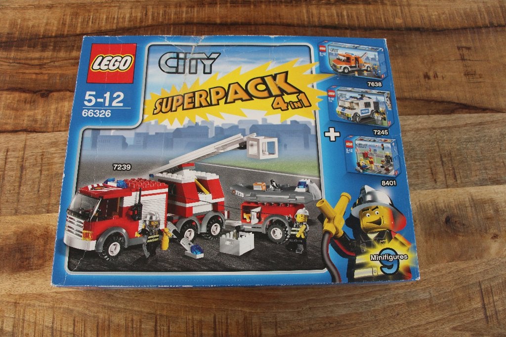 LEGO, City Super Pack 66326 (7239, 7245, 7638, 8401). Nieuw, City, Ongeopend/sealed, Lego, Nieuw