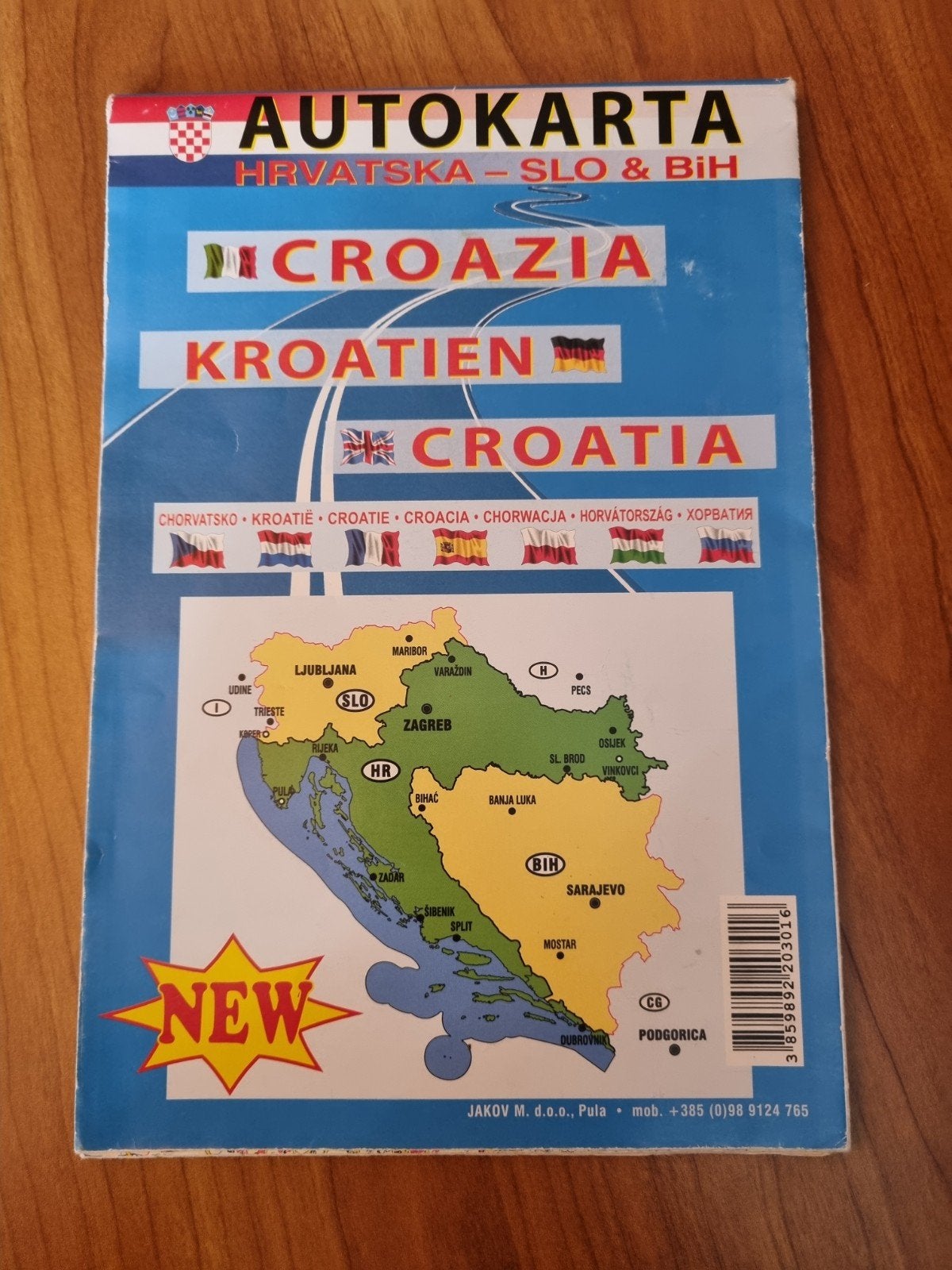 Wegenkaart Kroatië, Slovenië en Bosnië en Herzegovina, 2000 tot heden, Nieuw, Landkaart, Europa Overig