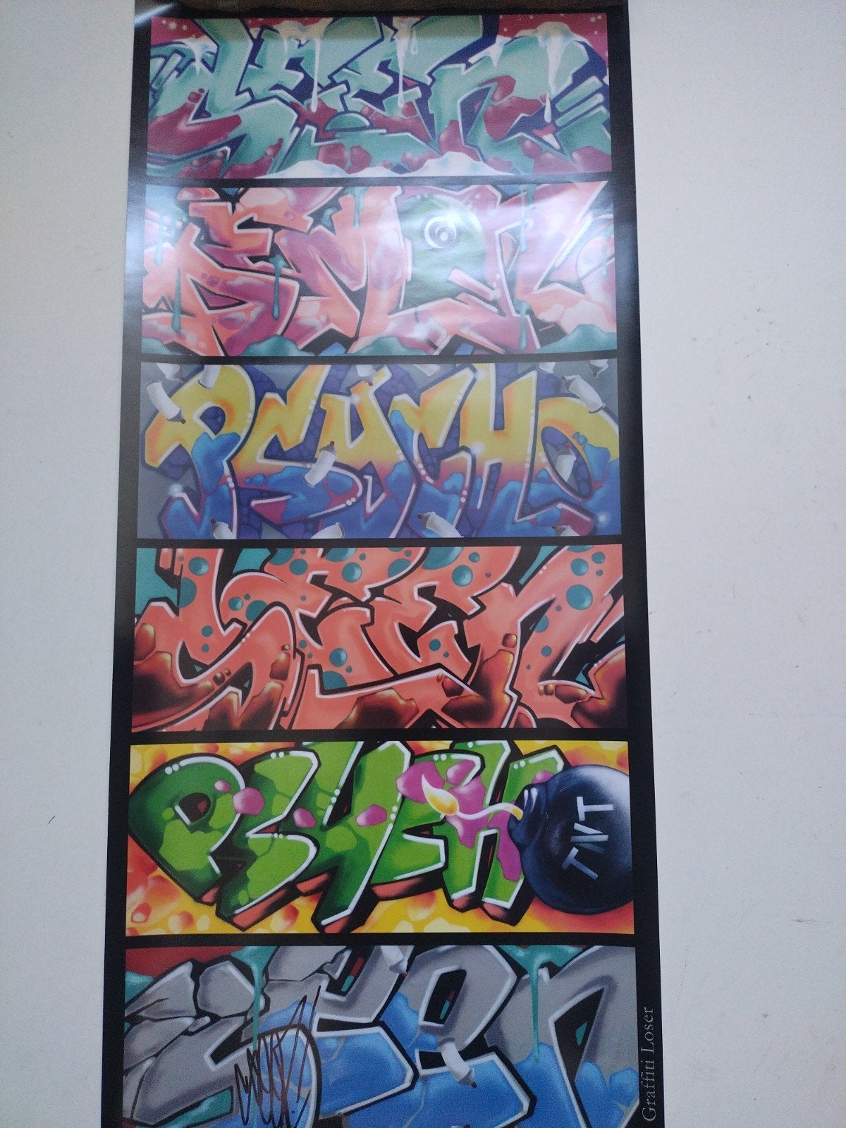 Gesigneerde SEEN graffiti poster - 70x30,5 cm, Rechthoekig Staand, Ophalen of Verzenden, Zo goed als nieuw, A1 t/m A3