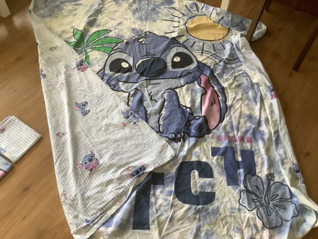 Dekbedovertrek set Stitch met 2 slopen, Ophalen of Verzenden, Zo goed als nieuw, Tweepersoons, Dekbedovertrek