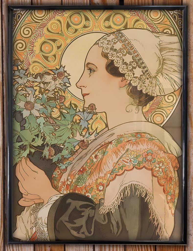 ALPHONSE MUCHA Art Nouveau Jugendstil Poster in Lijst, Verzenden