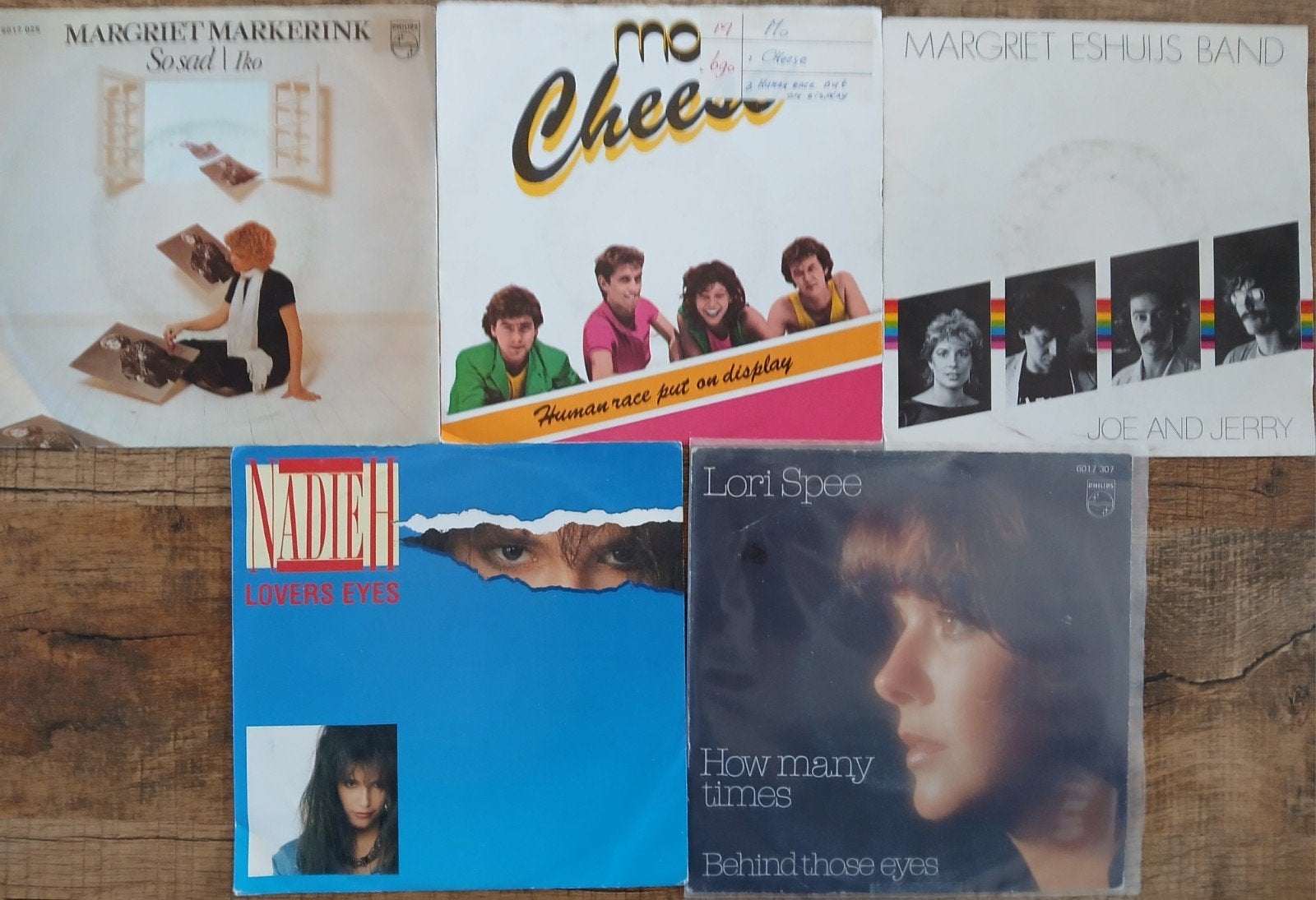 Nederpop 5x7" Nadieh, Mo, Lori Spee, Margriet Eshuis+1, Gebruikt, 7 inch, Ophalen of Verzenden, Pop
