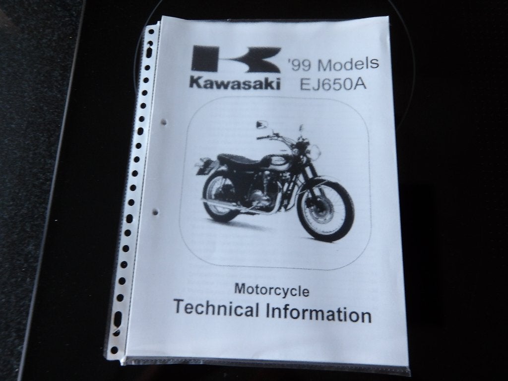 Kawasaki EJ650A '99 Modellen Technische Informatie W650, Motoren, Handleidingen en Instructieboekjes, Ophalen of Verzenden, Kawasaki