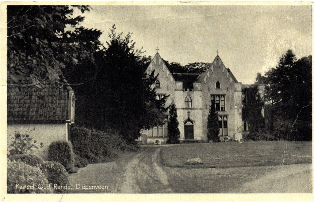Kasteel Oud Rande, Diepenveen - B-keus - 1950 gelopen, Verzamelen, Ophalen of Verzenden, 1940 tot 1960, Gelopen, Noord-Brabant