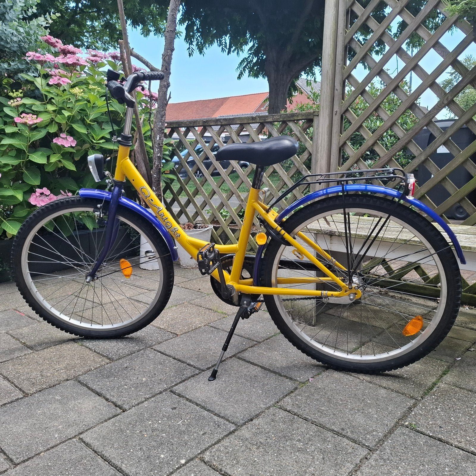Kinderfiets 24 inch - Geel/Blauw - Goede staat, Ophalen, Gebruikt, 20 inch of meer, Overige merken