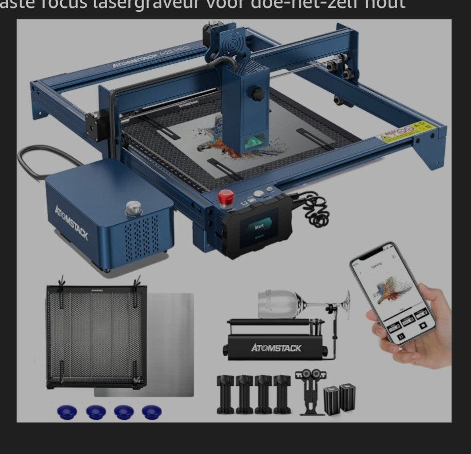 Atomstack X20 Pro 120W Lasergraveerder met 80x40 Uitbreiding, Computers en Software, 3D Printers, Ophalen of Verzenden