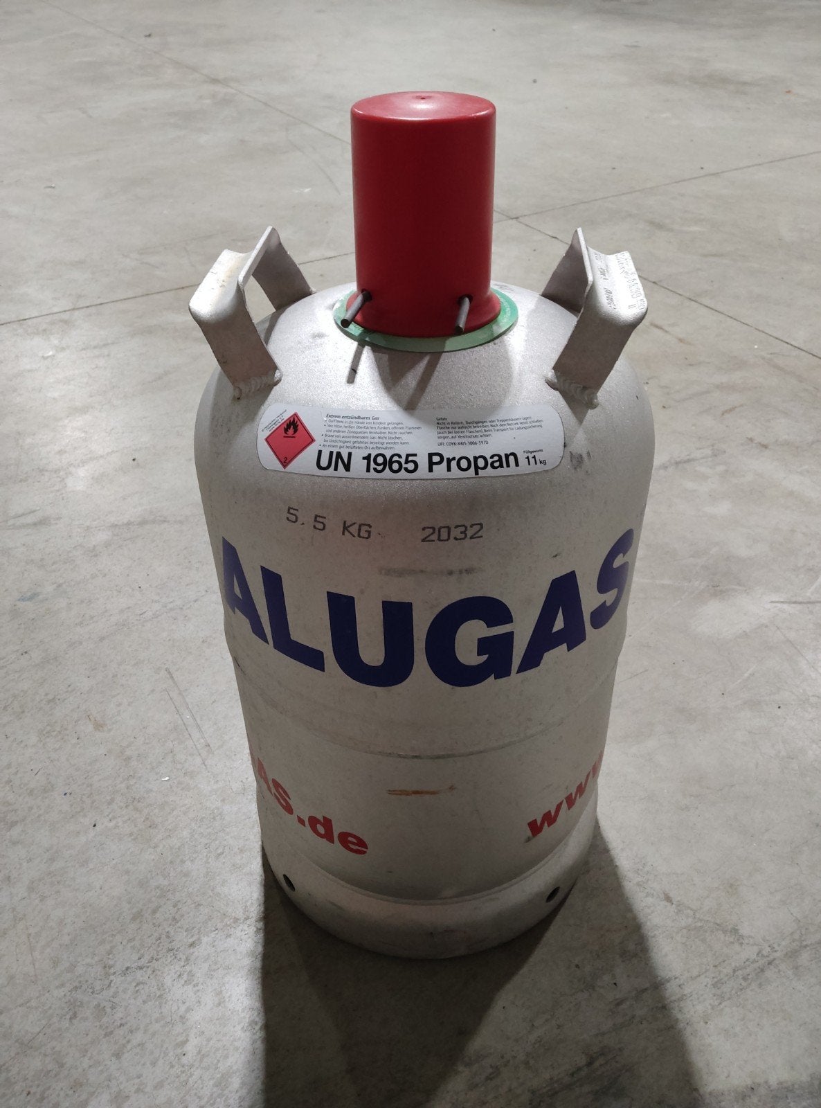 Aluminium Gasfles 11 kg Propaan gekeurd, Ophalen