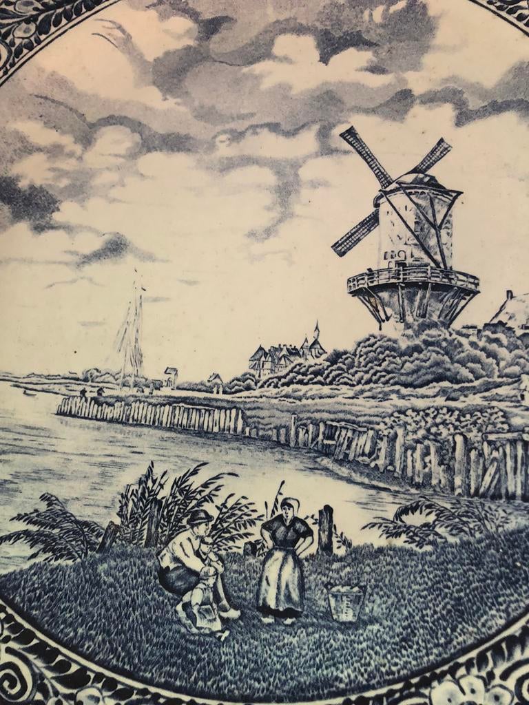 Blauw bord Delfts Boch (Drenthe), Antiek en Kunst, Ophalen