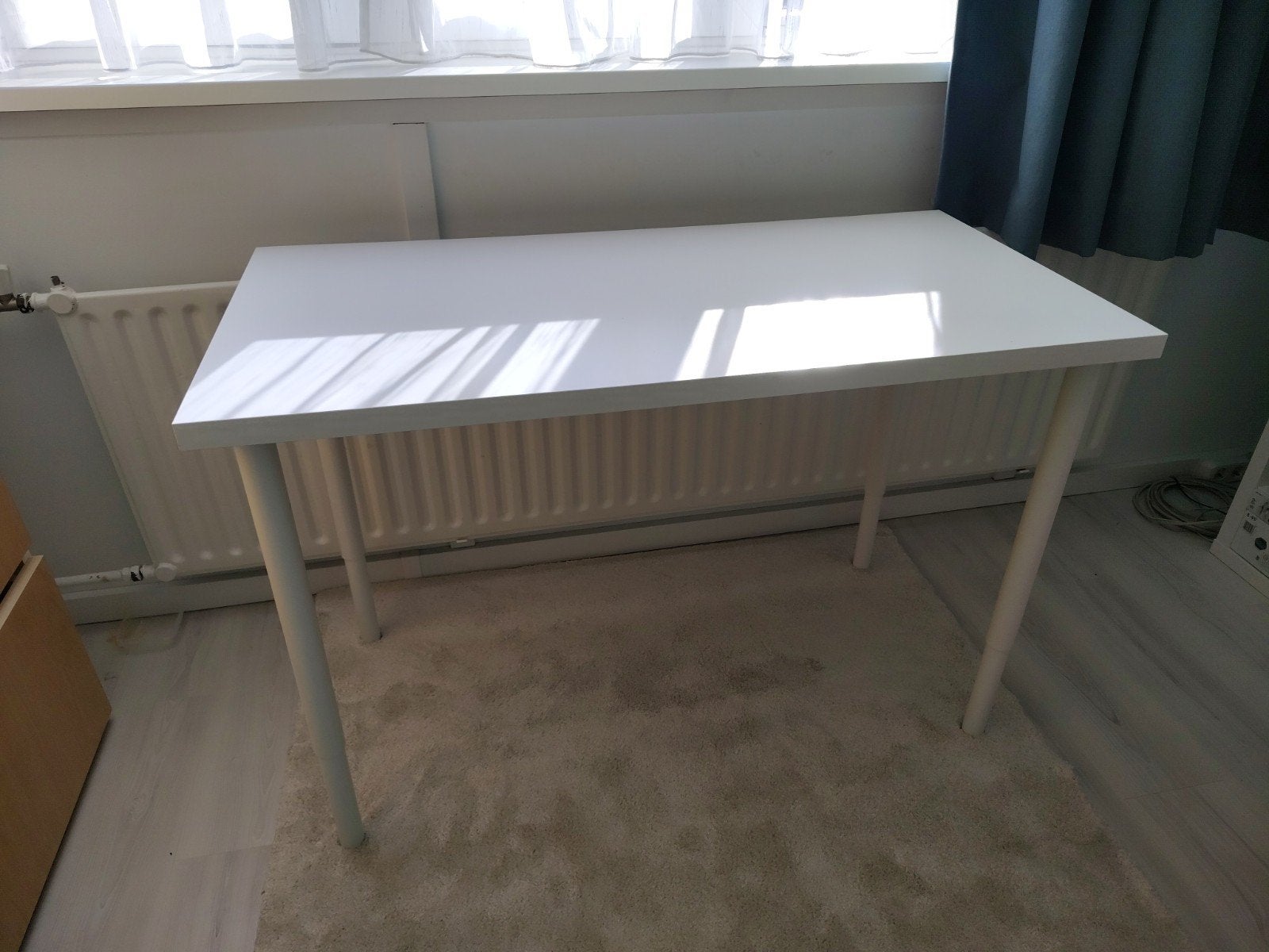 bureau met in hoogte verstelbare poten, Ophalen, Gebruikt, 100 tot 150 cm, Rechthoekig