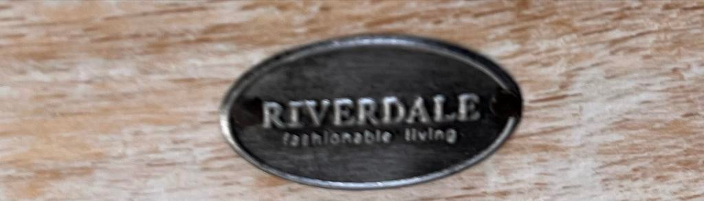 Riverdale Whitewash Dienblad met Leren Handvatten, Huis en Inrichting, Woonaccessoires | Dienbladen, Ophalen of Verzenden, Gebruikt