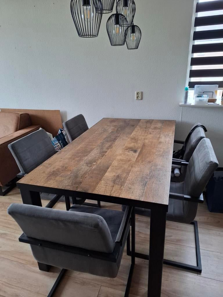 Eettafel met 4 stoelen, Huis en Inrichting, Tafels | Eettafels, Ophalen, 100 tot 150 cm, 50 tot 100 cm, Vier personen