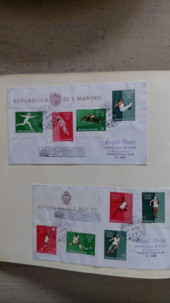 San Marino Olympische Spelen Eerste Dag Covers (1960), Postzegels en Munten, Postzegels | Eerstedagenveloppen, Ophalen of Verzenden