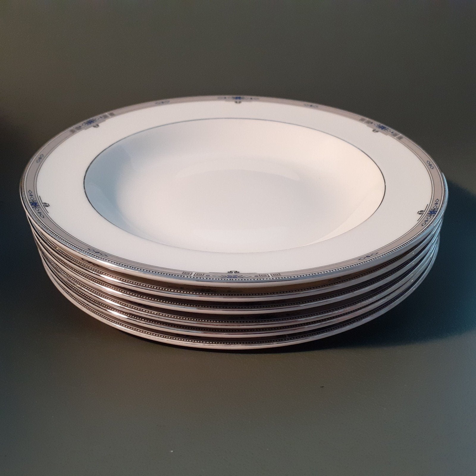 Wedgwood Amherst 6 diepe borden, Gebruikt, Ophalen of Verzenden, Bord(en), Wedgwood