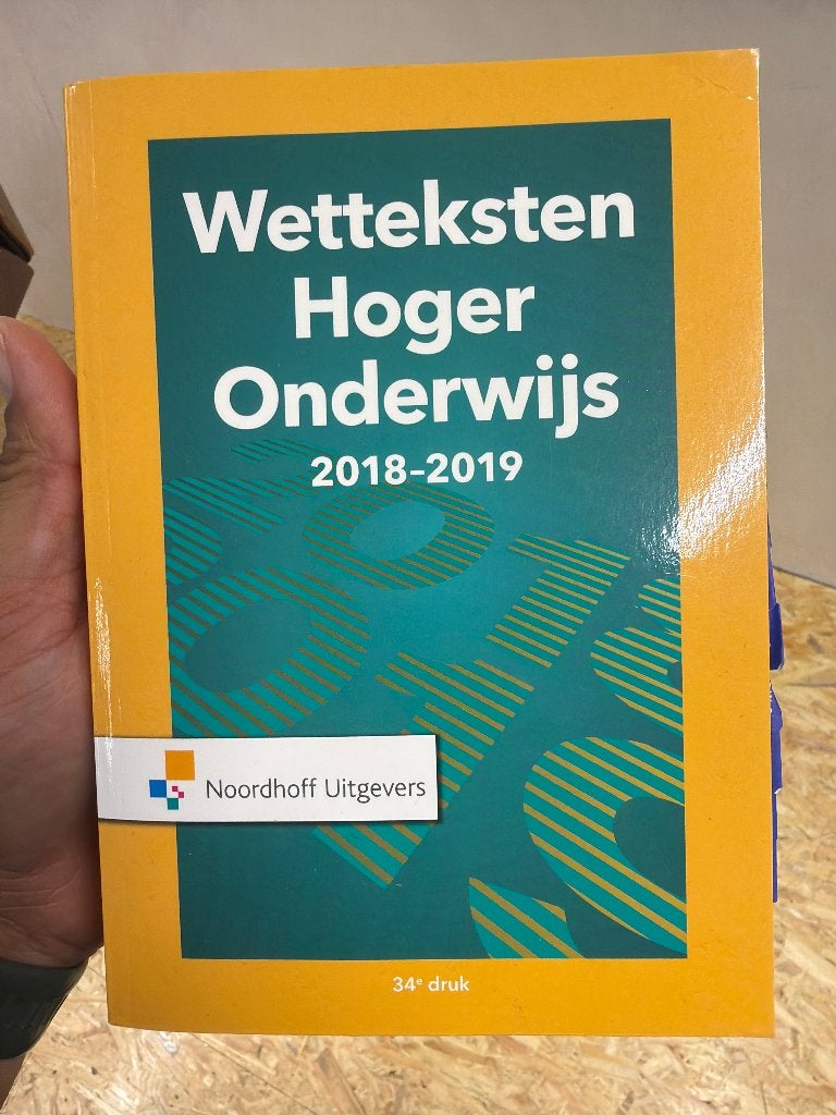 Wetteksten Hoger Onderwijs 2018-2019, Boeken, Studieboeken en Cursussen, Ophalen of Verzenden, Beta, Gelezen, HBO