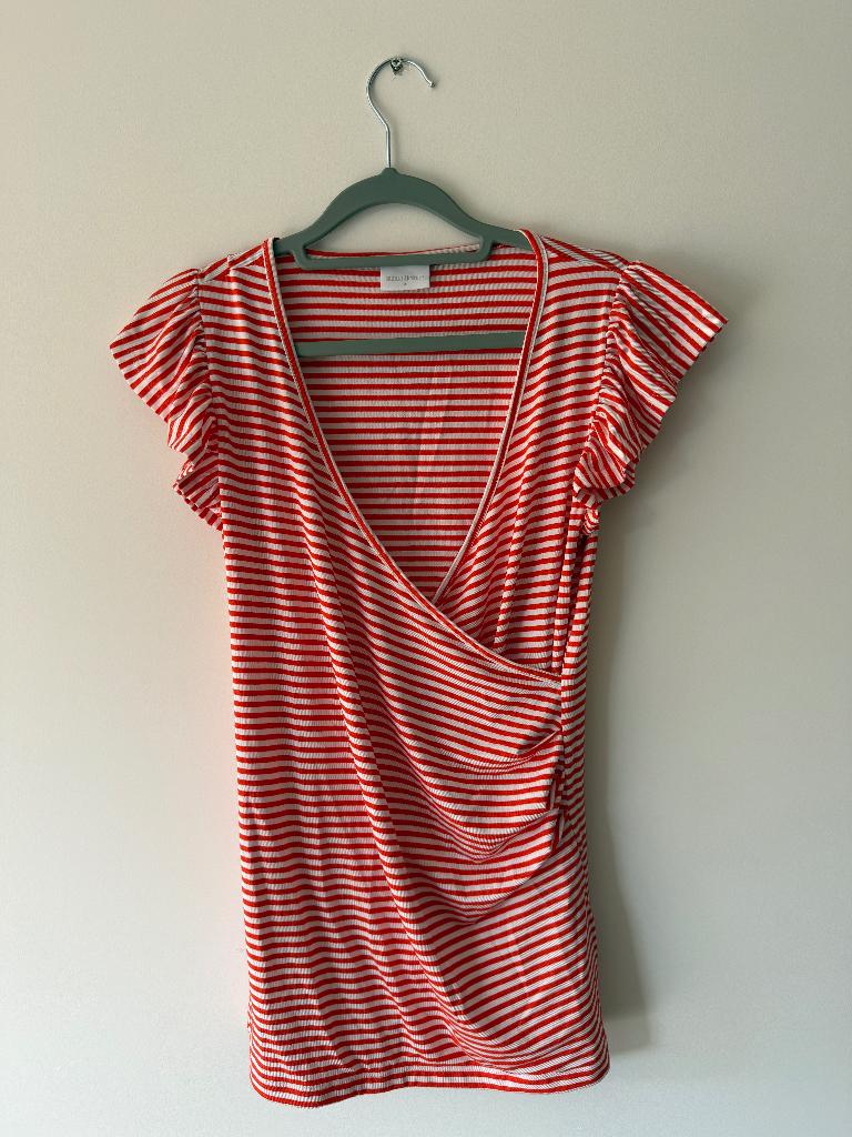 Mamalicious zwangerschaps- en voedingtop rood-wit maat s, Kleding | Dames, Positiekleding, Zo goed als nieuw, Shirt of Top, Maat 36 (S)