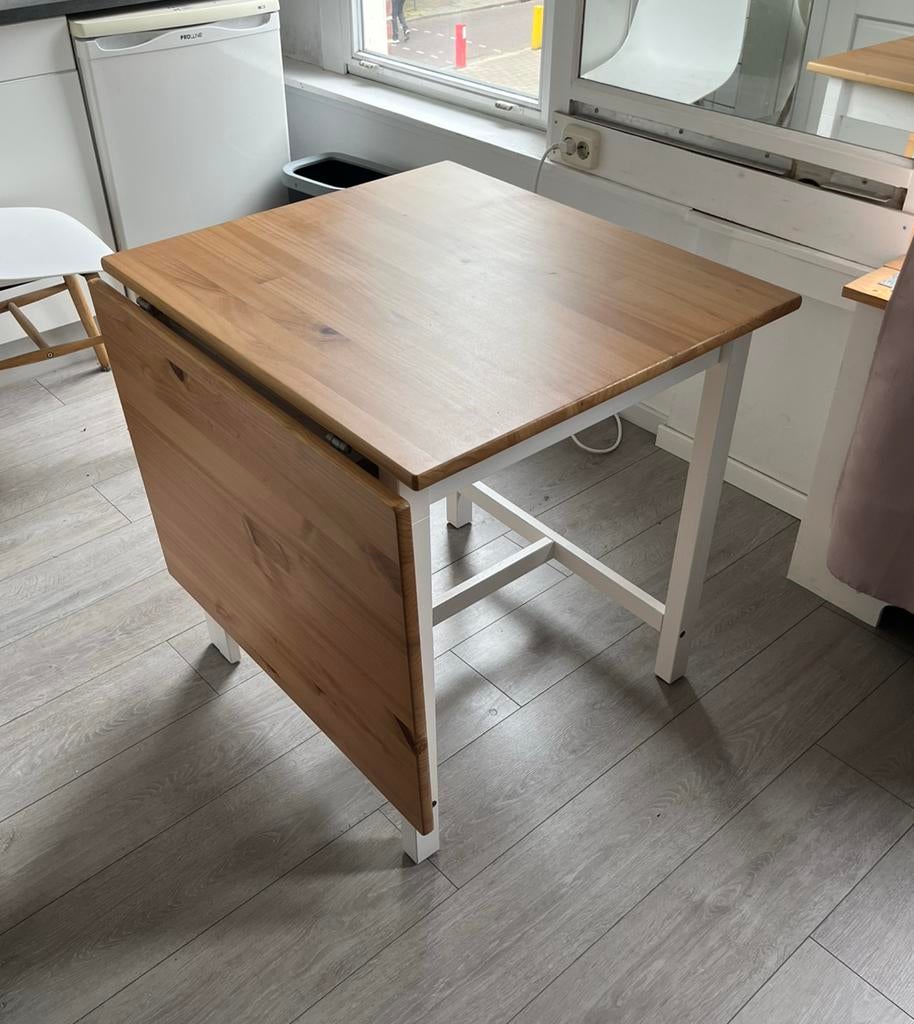 Klaptafel / eettafel hout - IKEA Pinntorp, Ophalen, 50 tot 100 cm, Zo goed als nieuw, Vier personen
