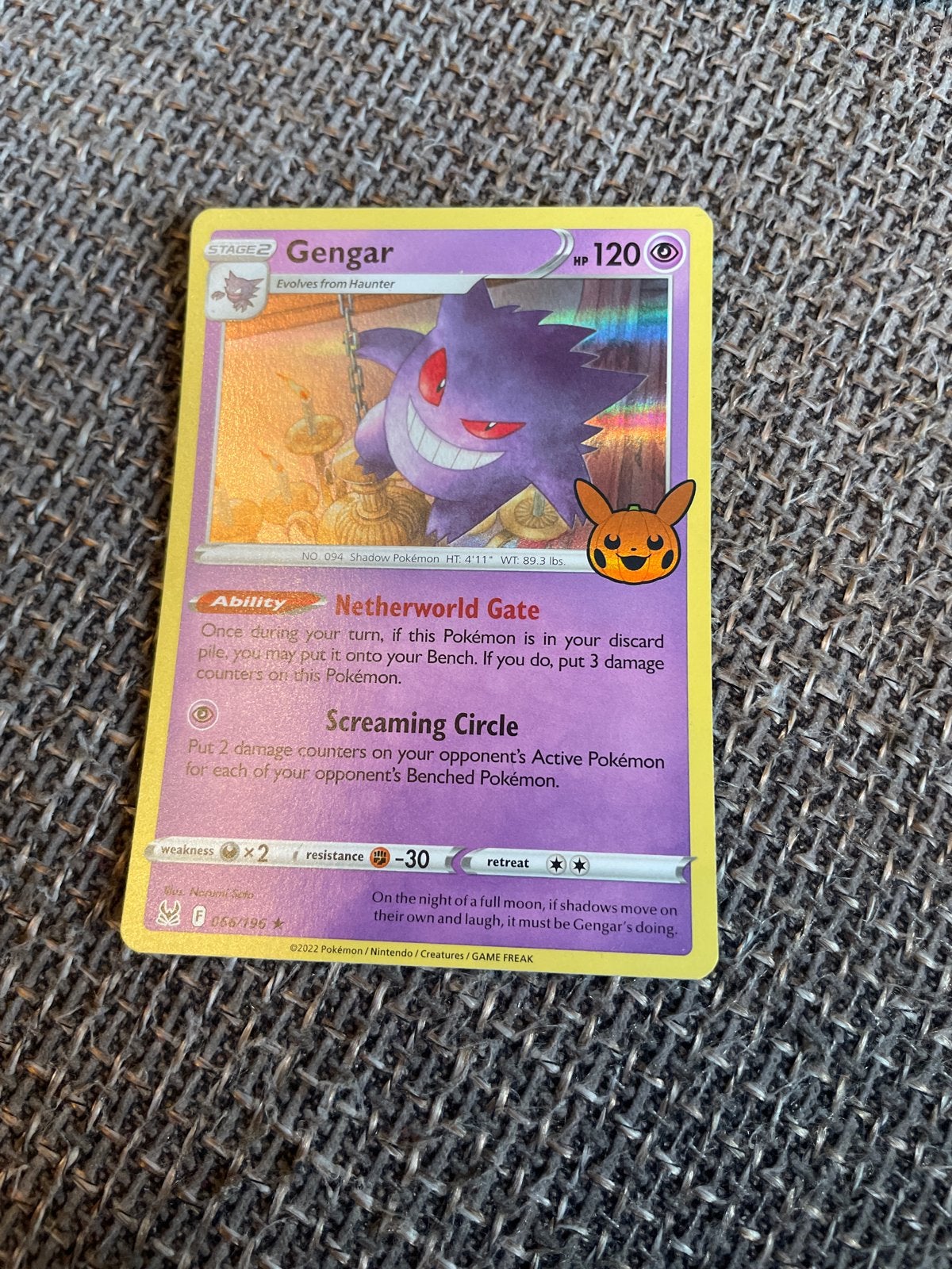 Gengar Pokémon kaart - Brilliant Stars 066/196, Ophalen of Verzenden, Zo goed als nieuw, Losse kaart
