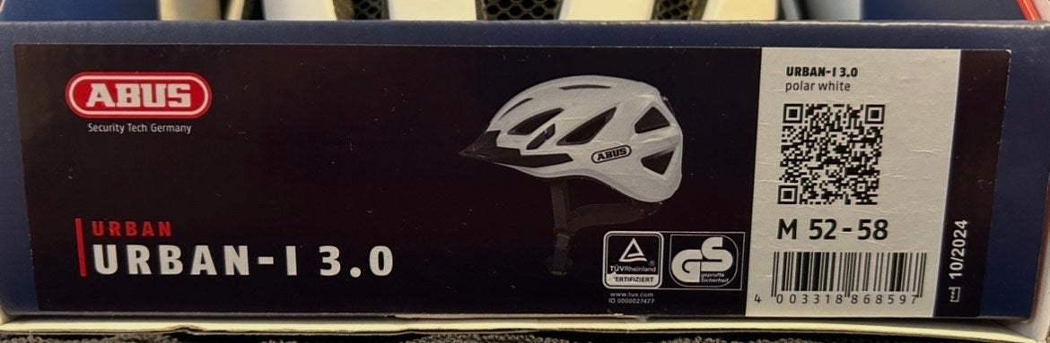 ABUS Urban-I 3.0 Fietshelm - Polar White - Maat M (52-58), Fietsen en Brommers, Fietsaccessoires | Fietshelmen, Ophalen, Nieuw
