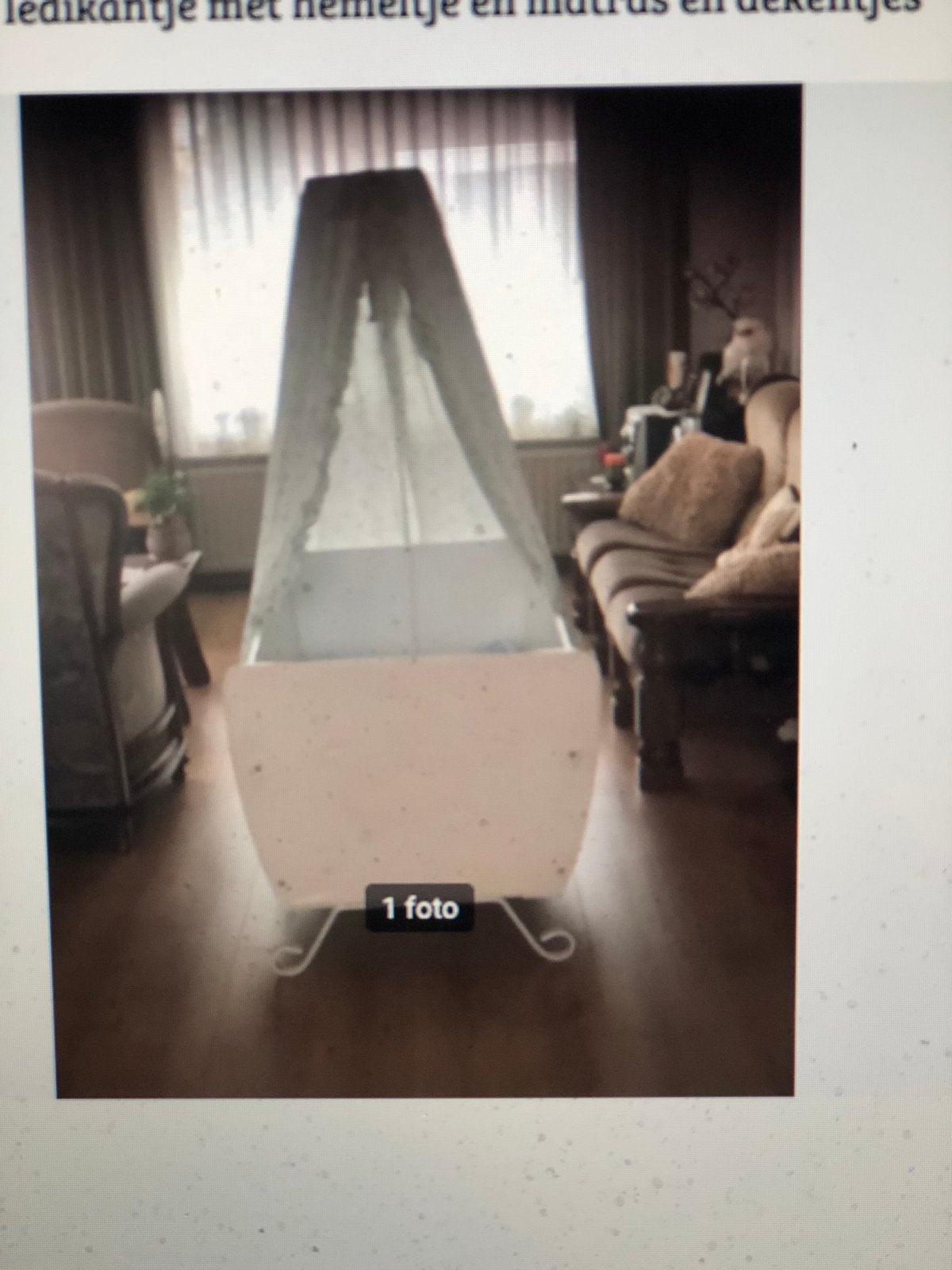 Heel mooi antiek babyledikantje, Kinderen en Baby's, Ophalen of Verzenden, Gebruikt, Ledikant