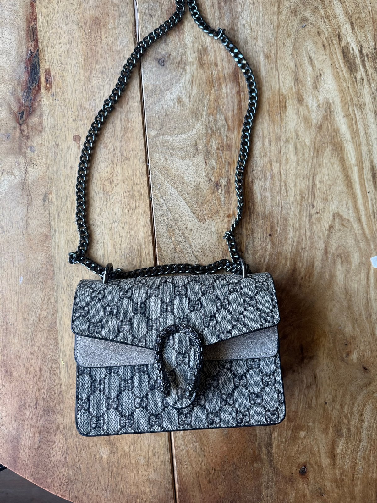 Gucci Dionysus GG Supreme schoudertasje, Ophalen of Verzenden, Zo goed als nieuw, Bruin, Schoudertasje