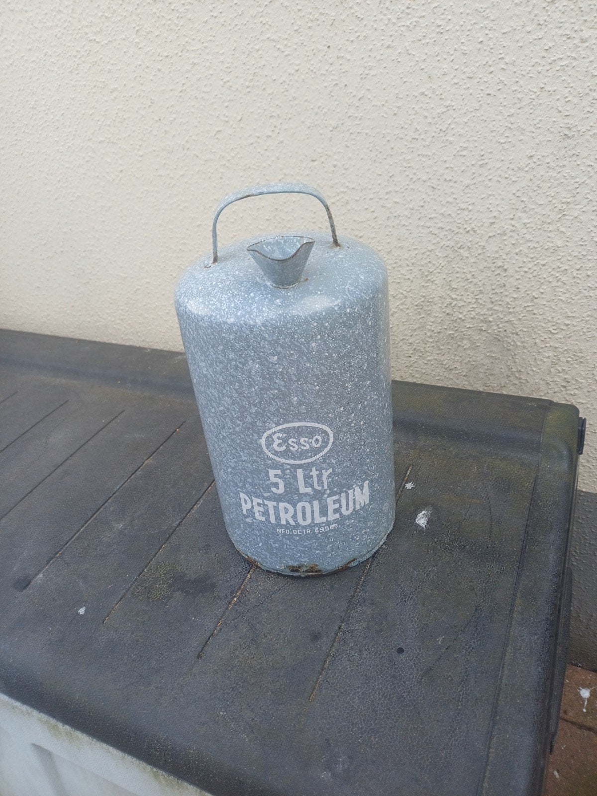 Antiek orgineel emaille esso petroleum kan, Ophalen of Verzenden