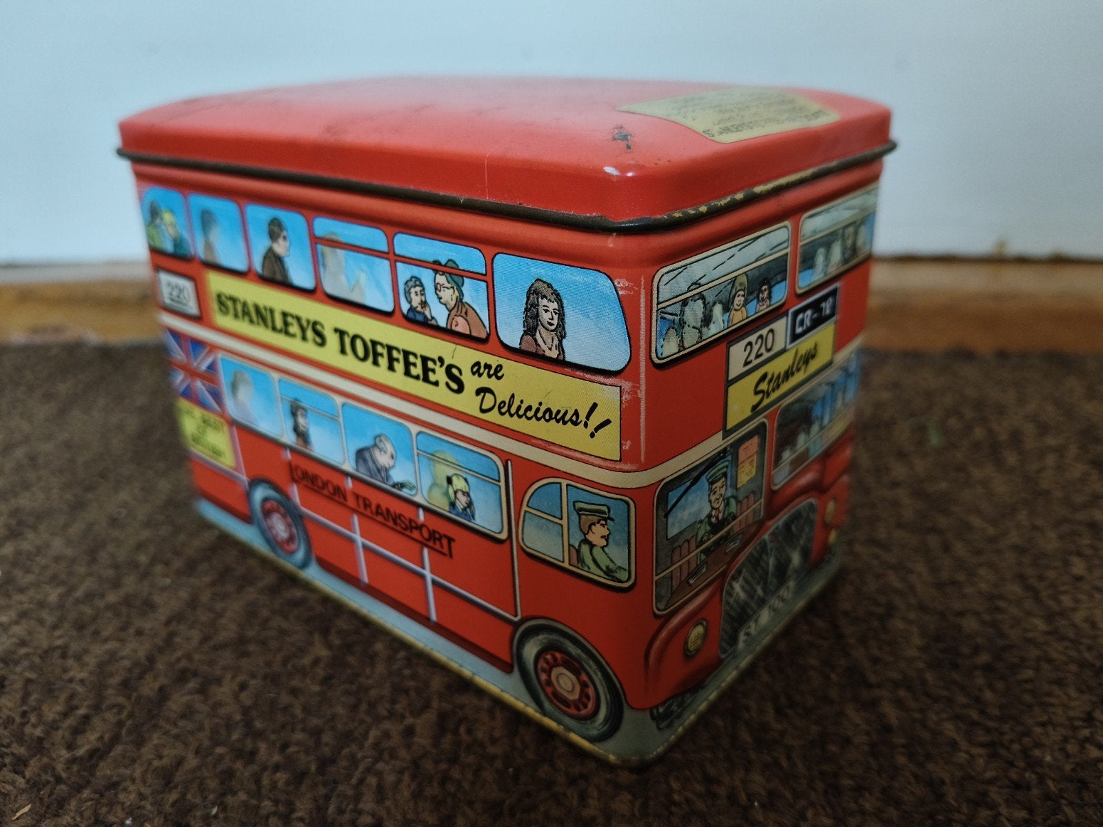 Vintage Stanley's Toffee Bus Blik - London Transport, Ophalen of Verzenden, Gebruikt, Overige, Overige merken