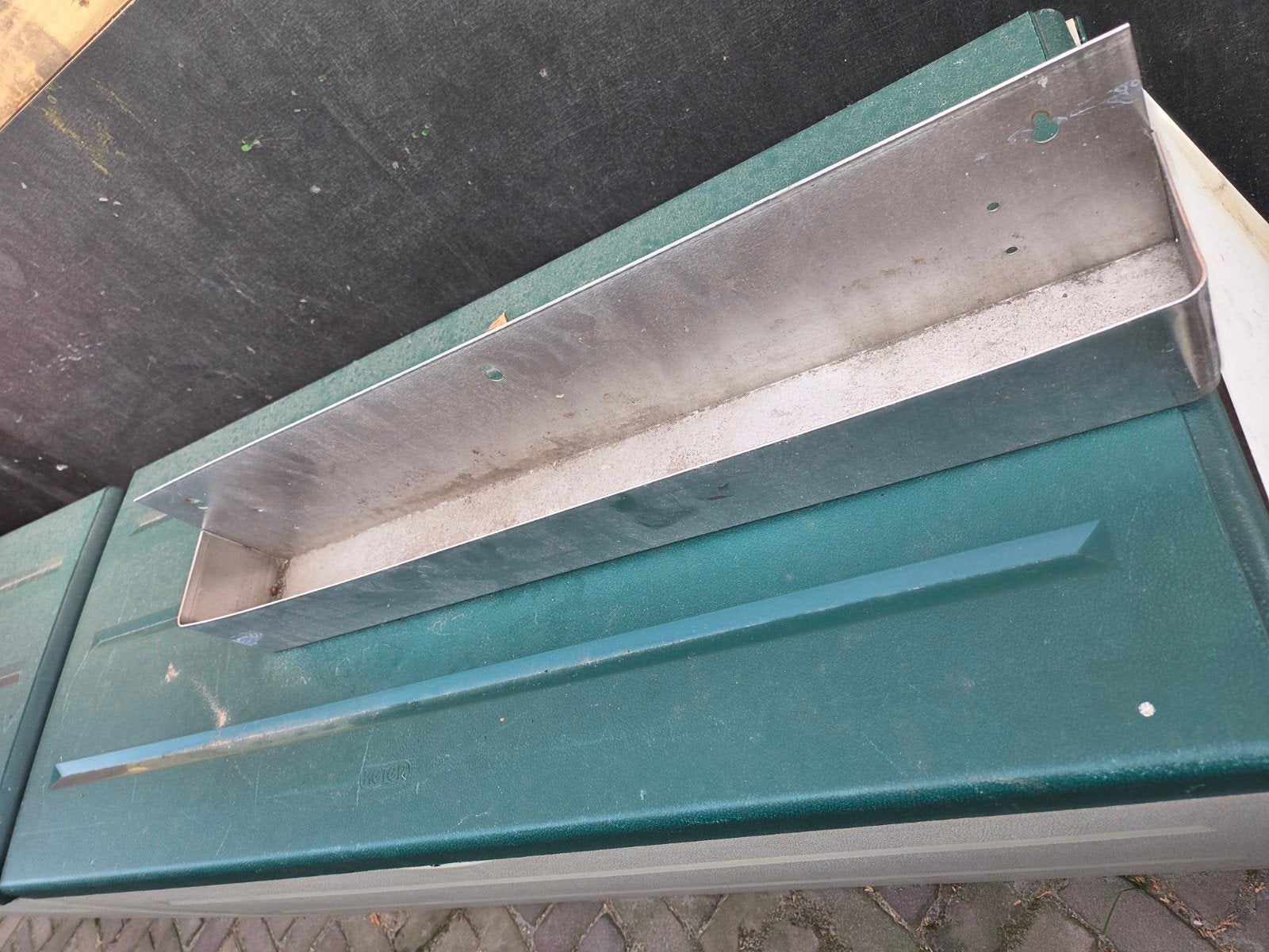 Rvs bloembak 81 cm breed, Ophalen, Metaal
