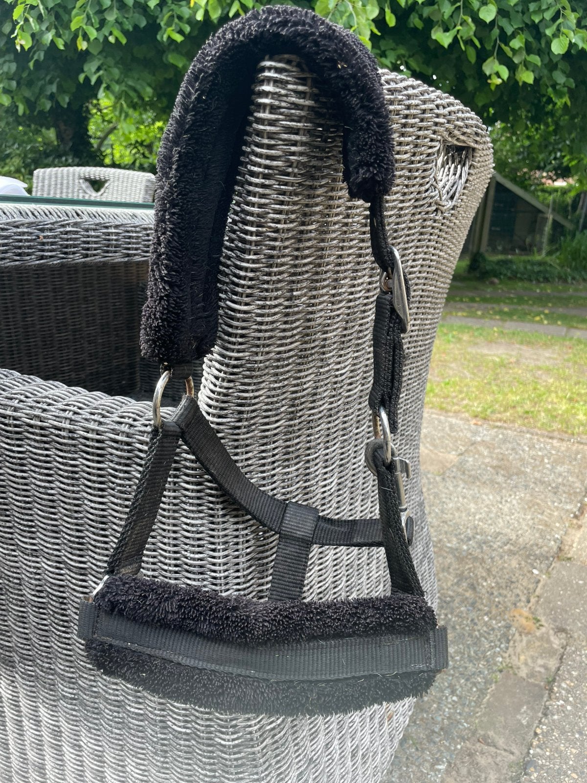 Bont halster met touw zwart, Dieren en Toebehoren, Ophalen of Verzenden, Gebruikt