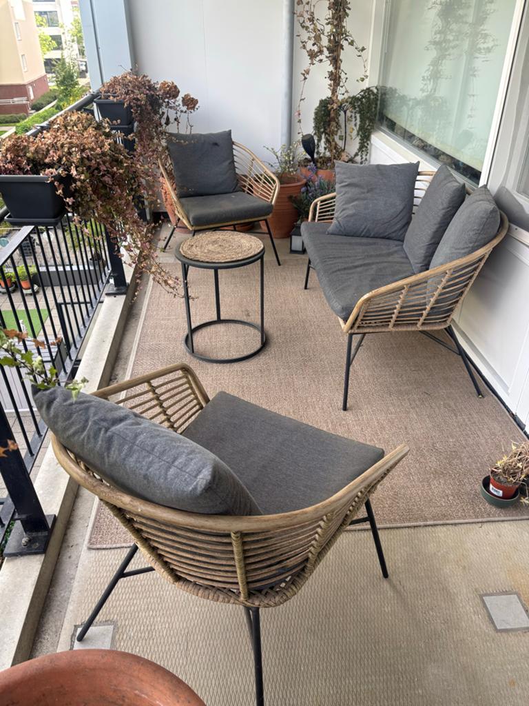 Loungeset Xenos Donna, Ophalen, 4 zitplaatsen, Gebruikt, Rotan