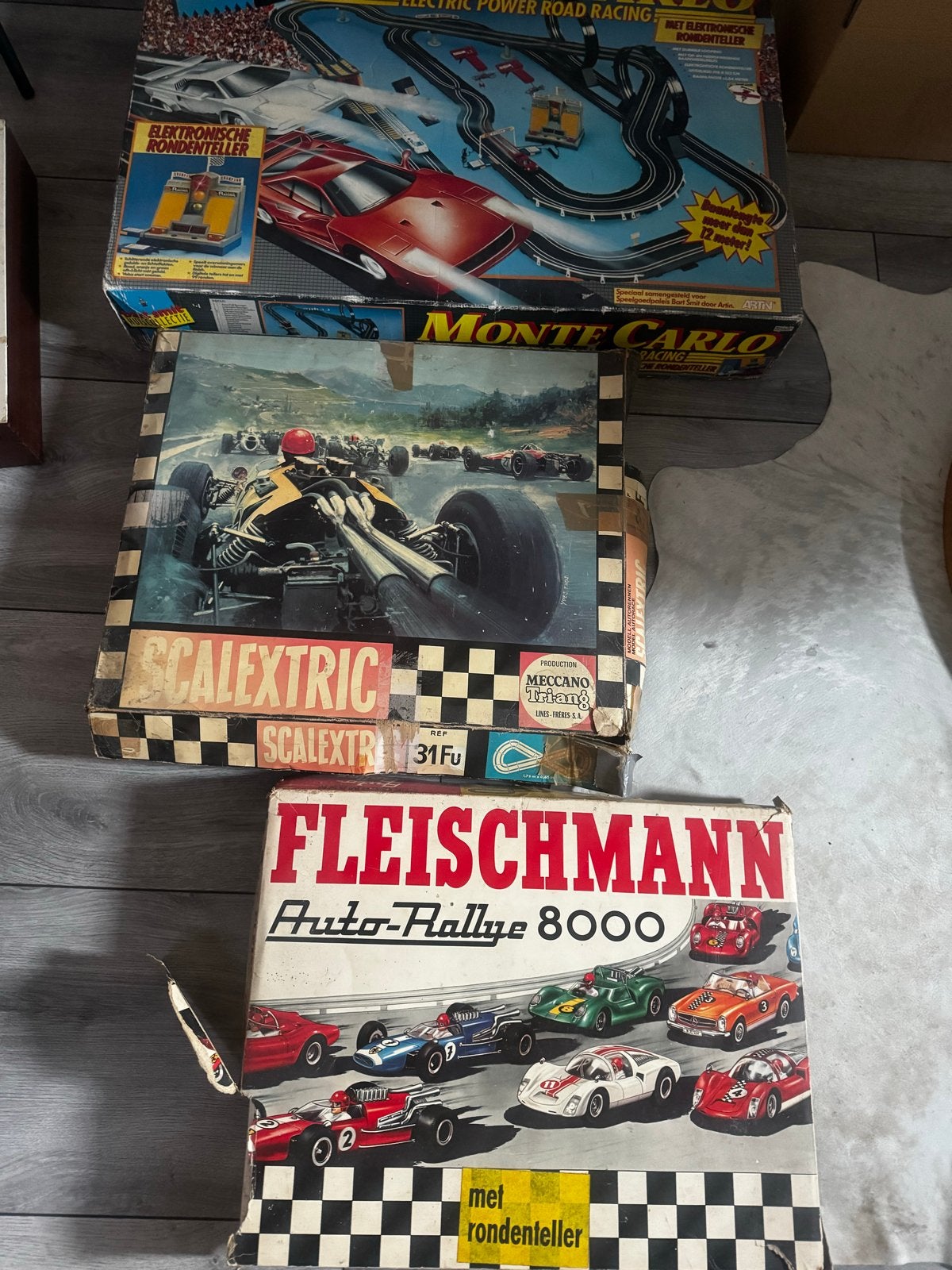 Vintage Racebaan Collectie: Scalextric, Fleischmann, Monte C, Kinderen en Baby's, Elektrisch, Ophalen, Overige merken, Racebaan