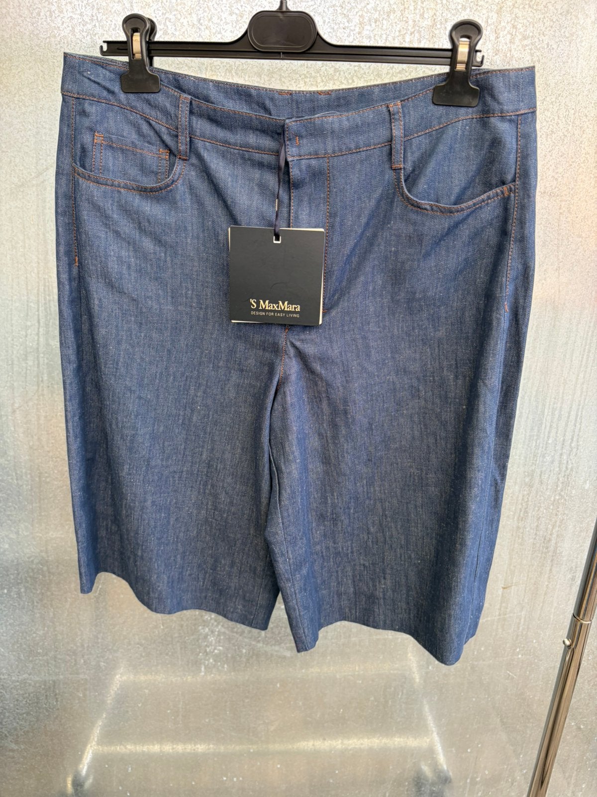 S max Mara Bermuda Eric short denim 42 nieuw €215, Kort, Blauw, Maat 42/44 (L), Ophalen of Verzenden