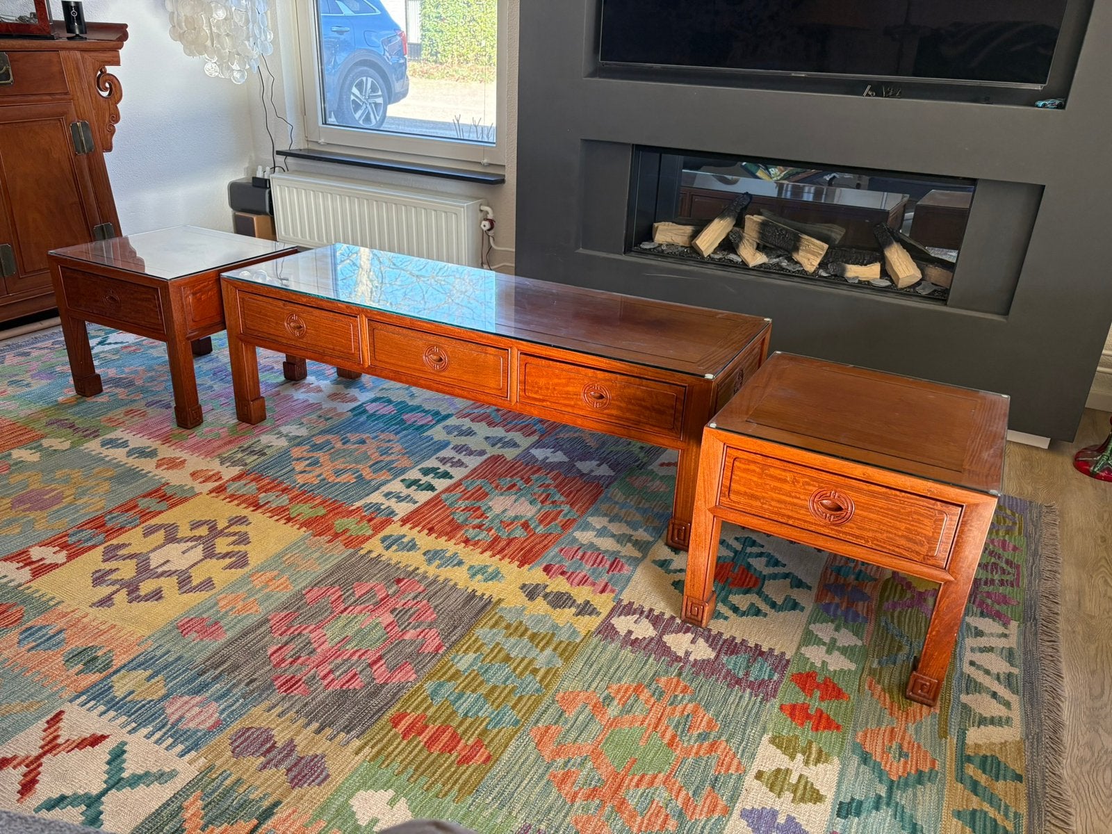 Rosewood (Palissander) Salontafel setje, Huis en Inrichting, Ophalen, Zo goed als nieuw