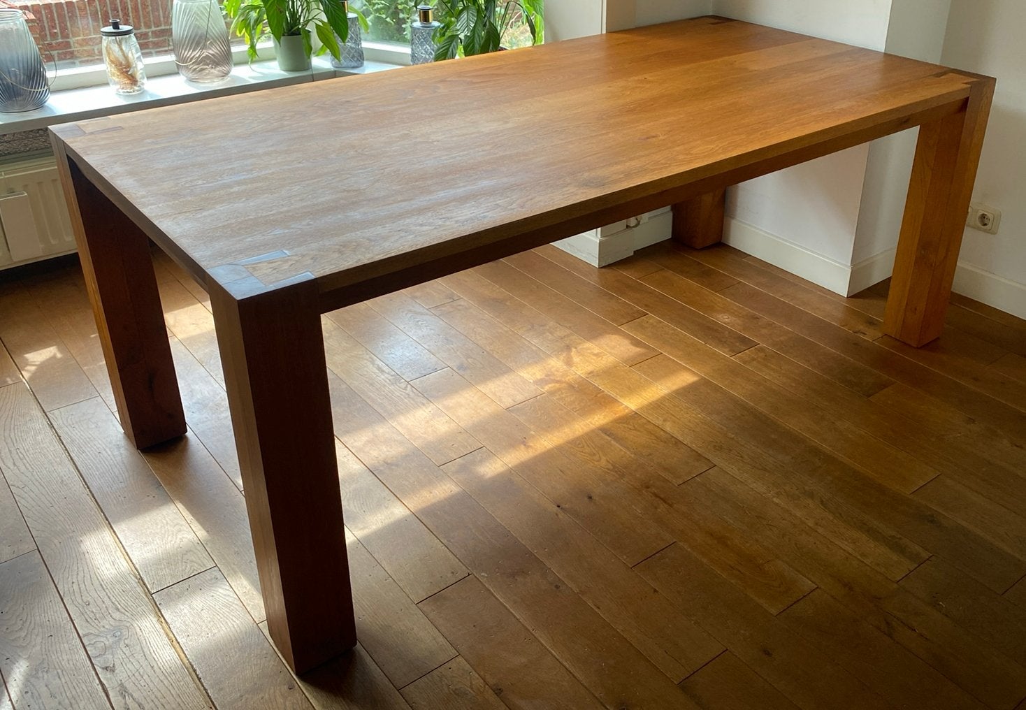 eikenhouten eettafel - Perfect voor gezellige diner, Ophalen, Gebruikt, 100 tot 150 cm, Craftmanship