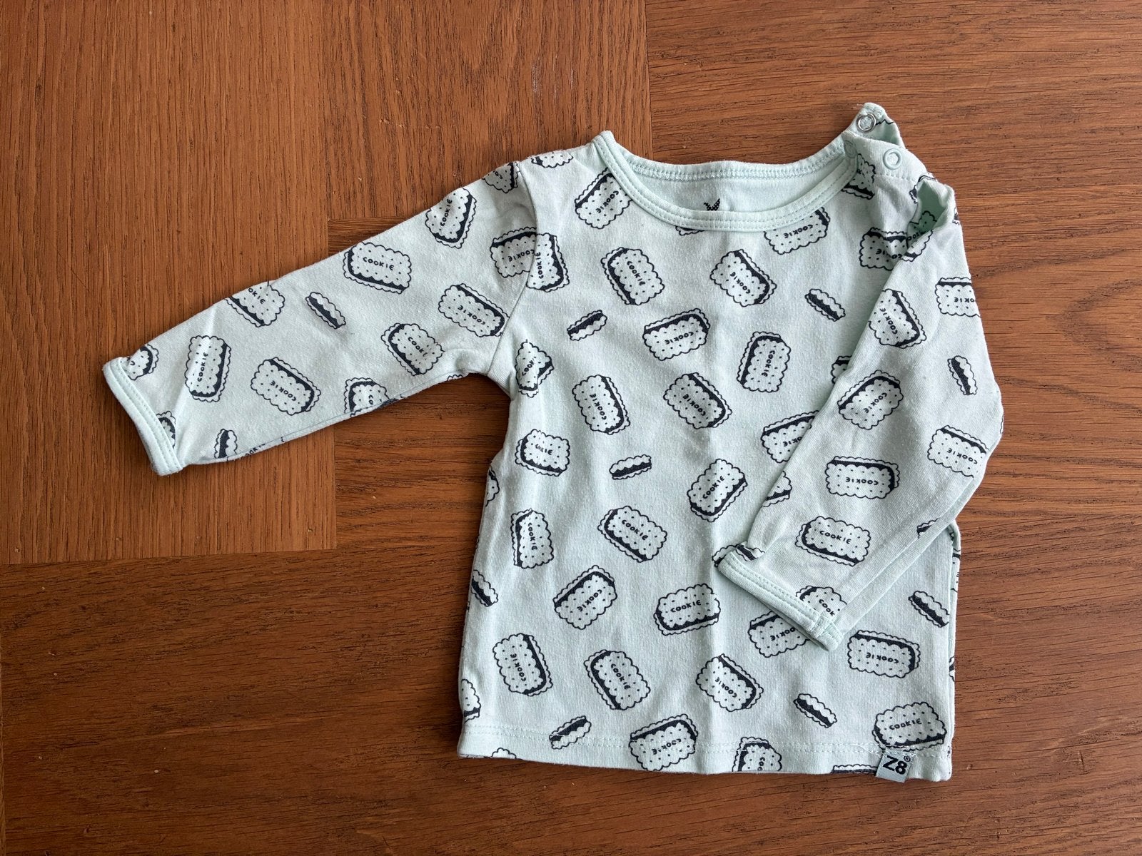 Z8 shirt maat 56 met cookies print, Kinderen en Baby's, Babykleding | Maat 56, Ophalen of Verzenden, Gebruikt, Jongetje of Meisje