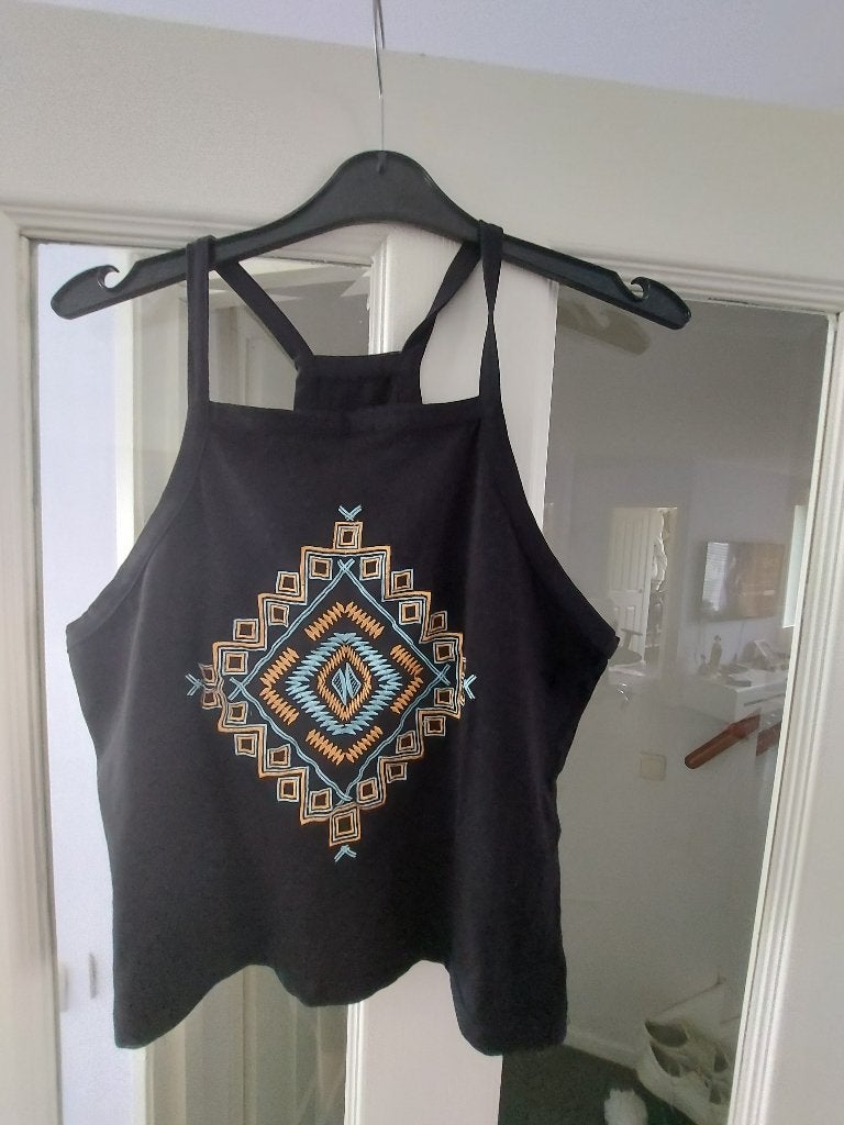 mooie halter top ongedragen!, Zwart, Zo goed als nieuw, Zonder mouw, Ophalen