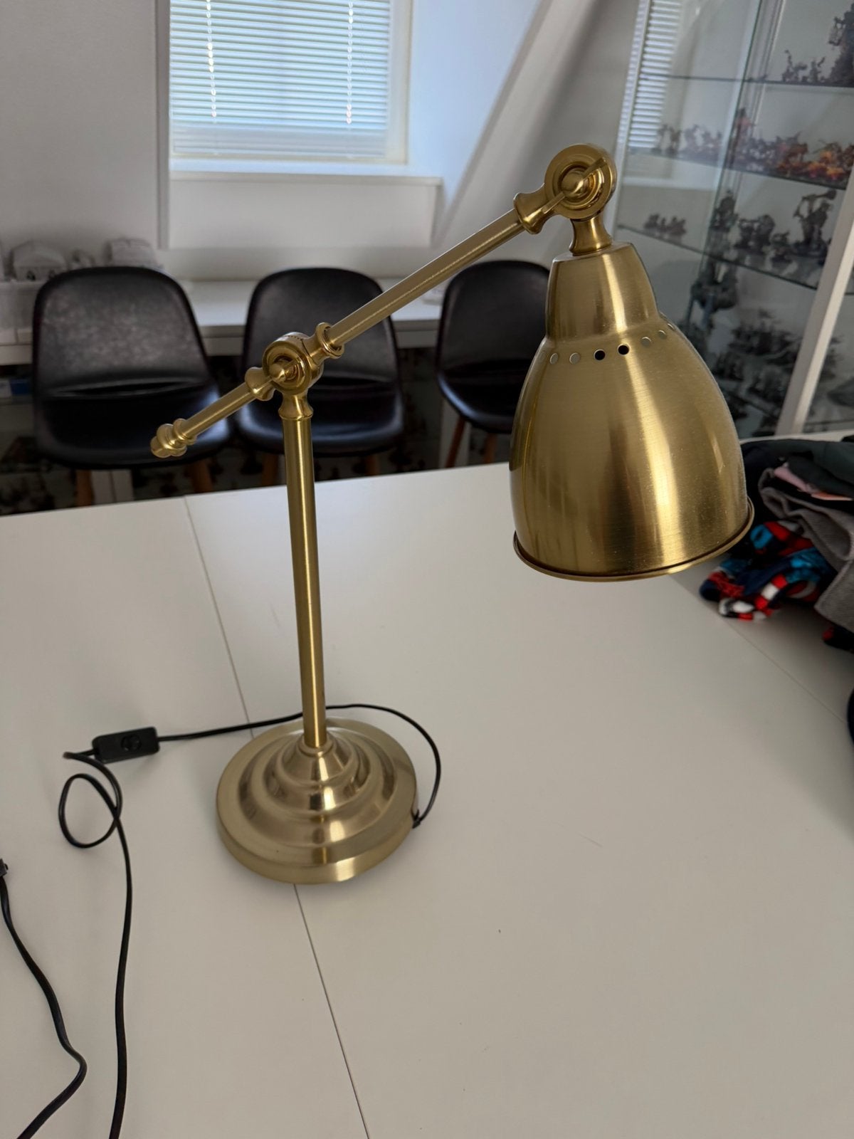 Bureaulamp - metaal goud, Bureaulamp, Goud, Met schakelaar, E14 (klein)