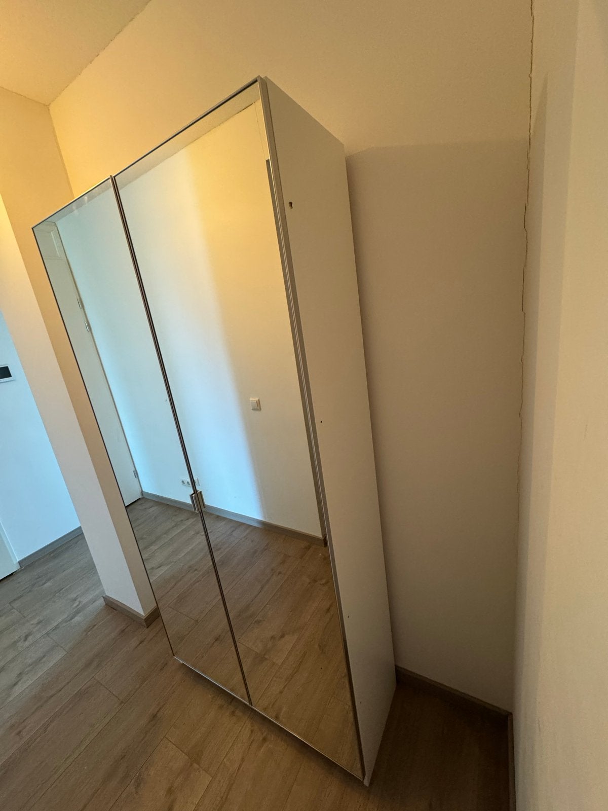 IKEA PAX kledingkast 100x35x201 cm met spiegeldeuren, Ophalen, Gebruikt, 50 tot 75 cm, 200 cm of meer