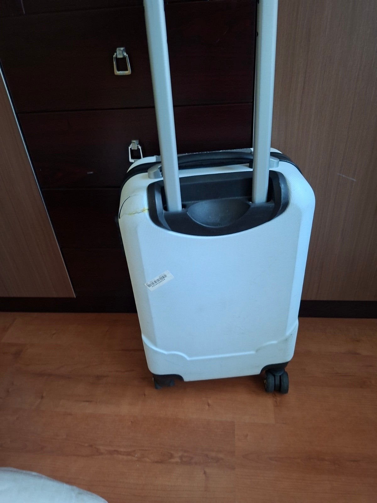 Witte koffer handbagage, Uitschuifbare handgreep, Gebruikt, 20 tot 30 cm, Wit