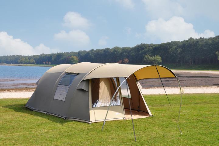 FALCO BUIZERD 3500 familietent met luifel, Caravans en Kamperen, Tenten, Ophalen, Gebruikt, Tot en met 6