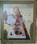 Mooie geschilderde kopie van Salvator Dali !! 115x95cm, Huis en Inrichting, Ophalen, Gebruikt, Schilderij, 75 tot 100 cm