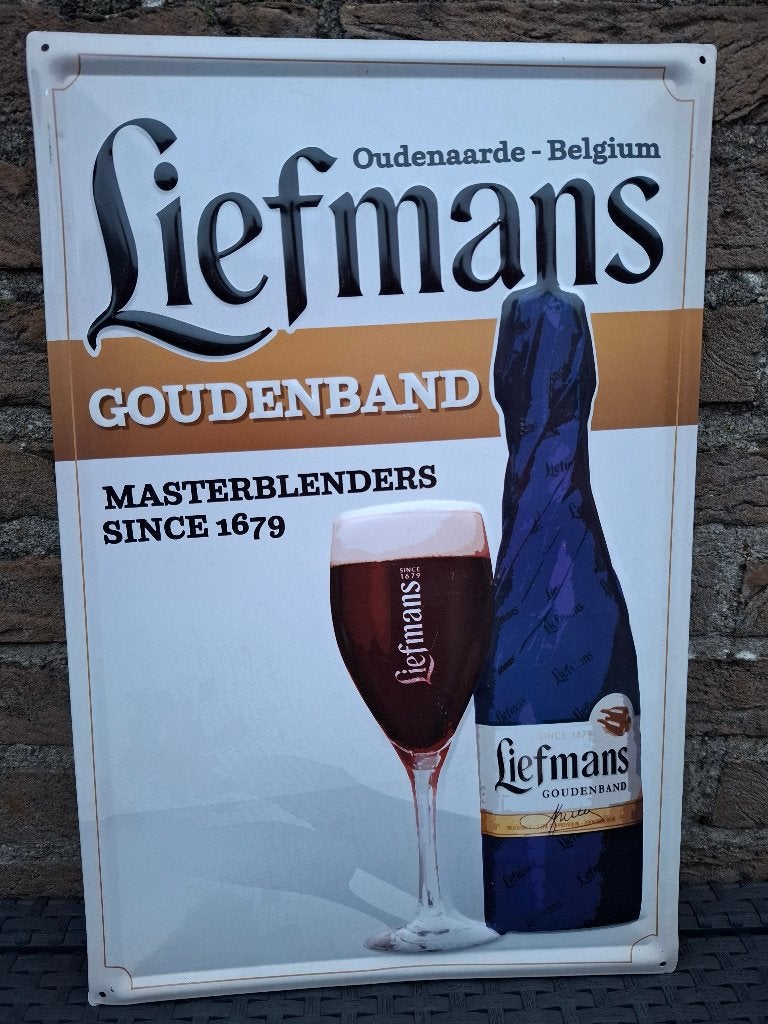 Reclamebord Liefmans Oudenaarde, Verzamelen, Biermerken, Ophalen of Verzenden, Nieuw, Reclamebord, Plaat of Schild, Overige merken
